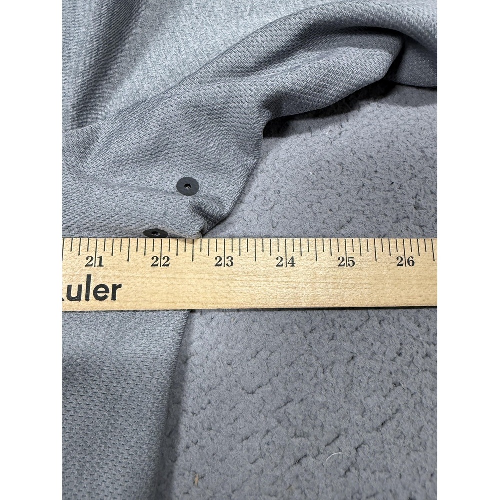 Lululemon Athletica Hoodie Mens Large Gray Pullover Zip Pockets Reflective Logo - Picture 6 of 8